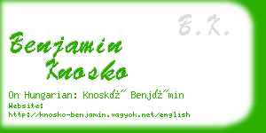 benjamin knosko business card